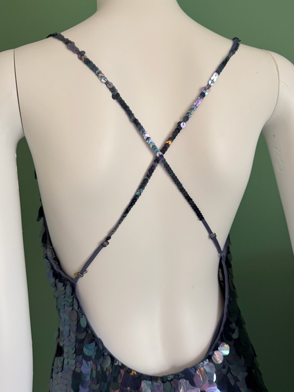 Betsey Johnson Vintage Iridescent Multi-Sequin Slip Dress - Picture 11 of 15